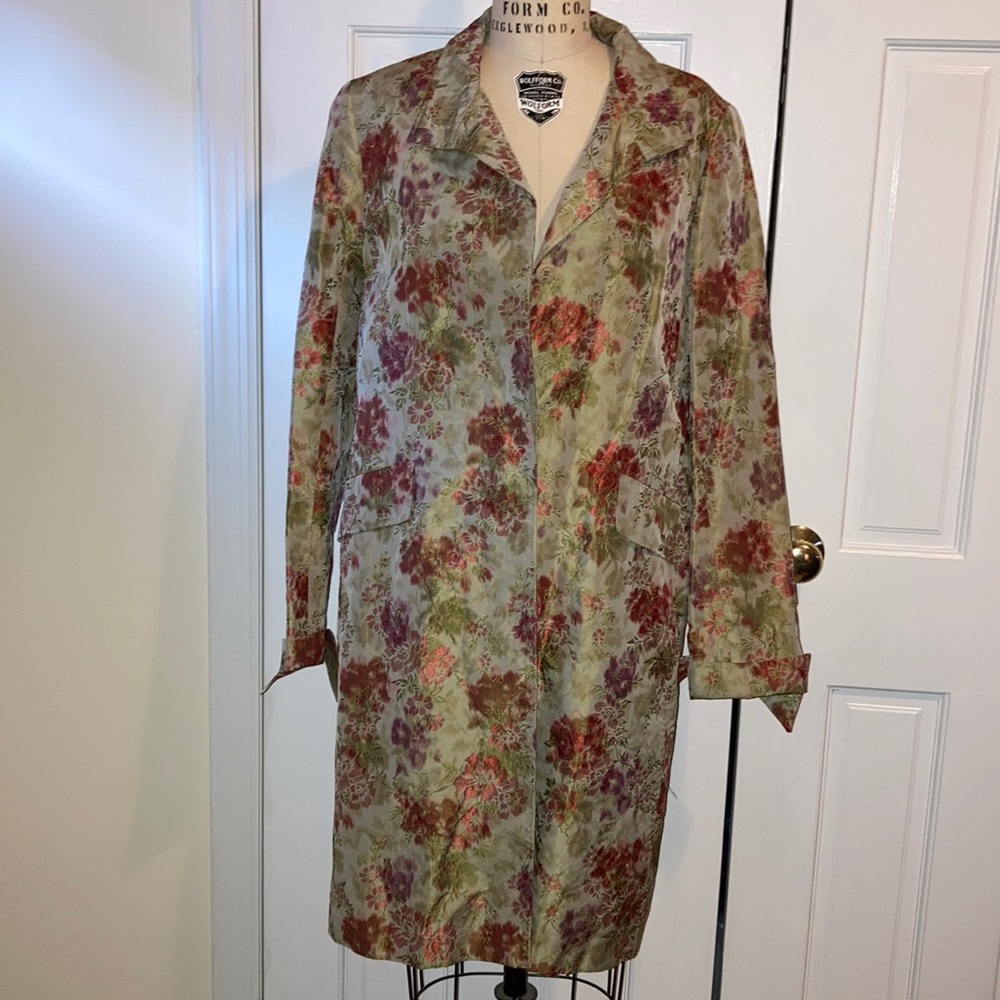 Bill Blass sz 12 floral jacquard coat